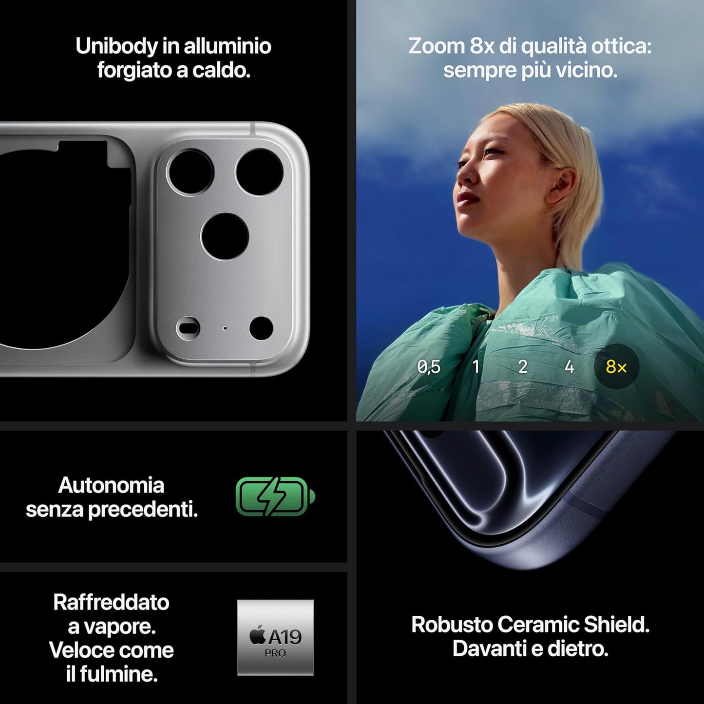 Apple iPhone 17 Pro 256 GB: display 6,3", ProMotion fino a 120Hz, chip A19 Pro - Blu profondo