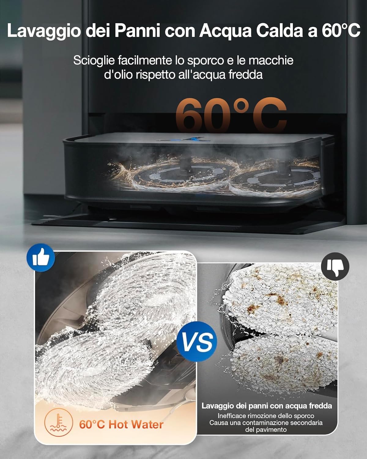 Ecovacs Deebot X2 Combo 0,42 L Nero