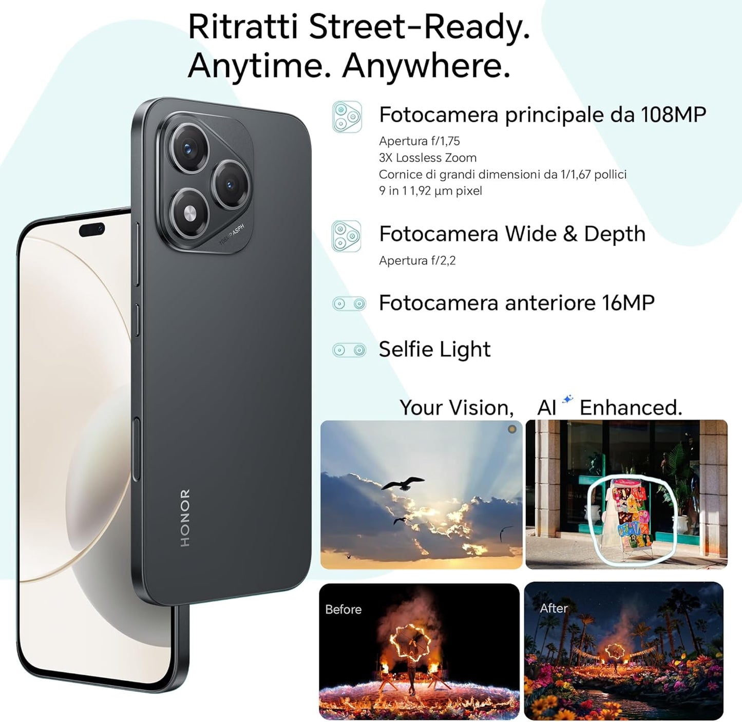 Honor 400 Lite 5G Dual Sim 8GB RAM 256GB - Black