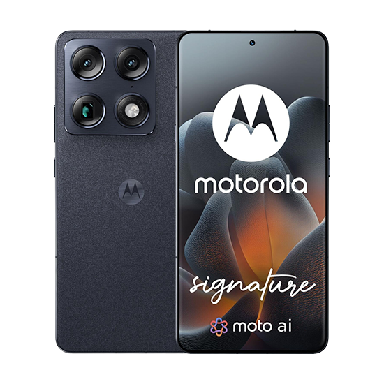 Motorola signature 17,2 cm (6.78") Doppia SIM Android 16.0 5G USB tipo-C 16 GB 512 GB 5200 mAh Blu scuro PANTONE Carbon