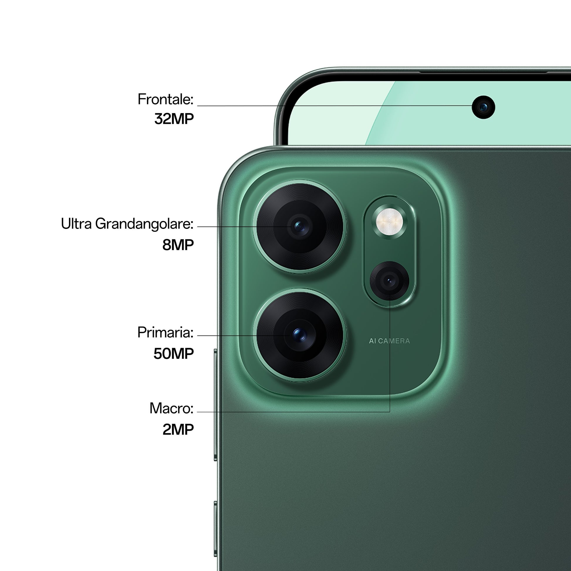 OPPO Reno14 FS 5G 16,7 cm (6.57") Doppia SIM Android 15 USB tipo-C 12 GB 512 GB 6000 mAh Verde