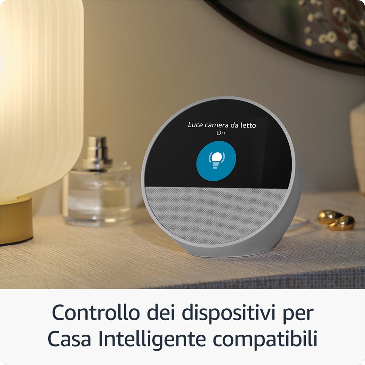 Amazon Nuovo Echo Spot (modello 2024) | Sveglia intelligente con suono di qualità e Alexa | Nero