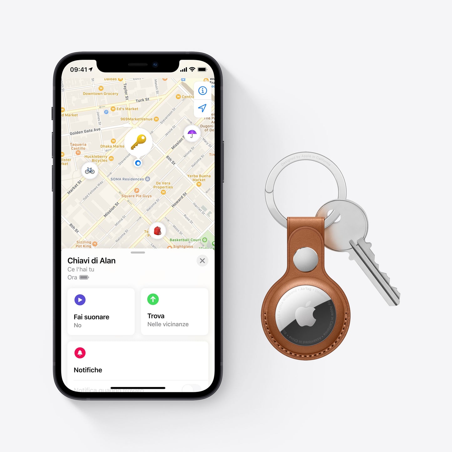Apple AirTag Articolo Cercatore Argento, Bianco
