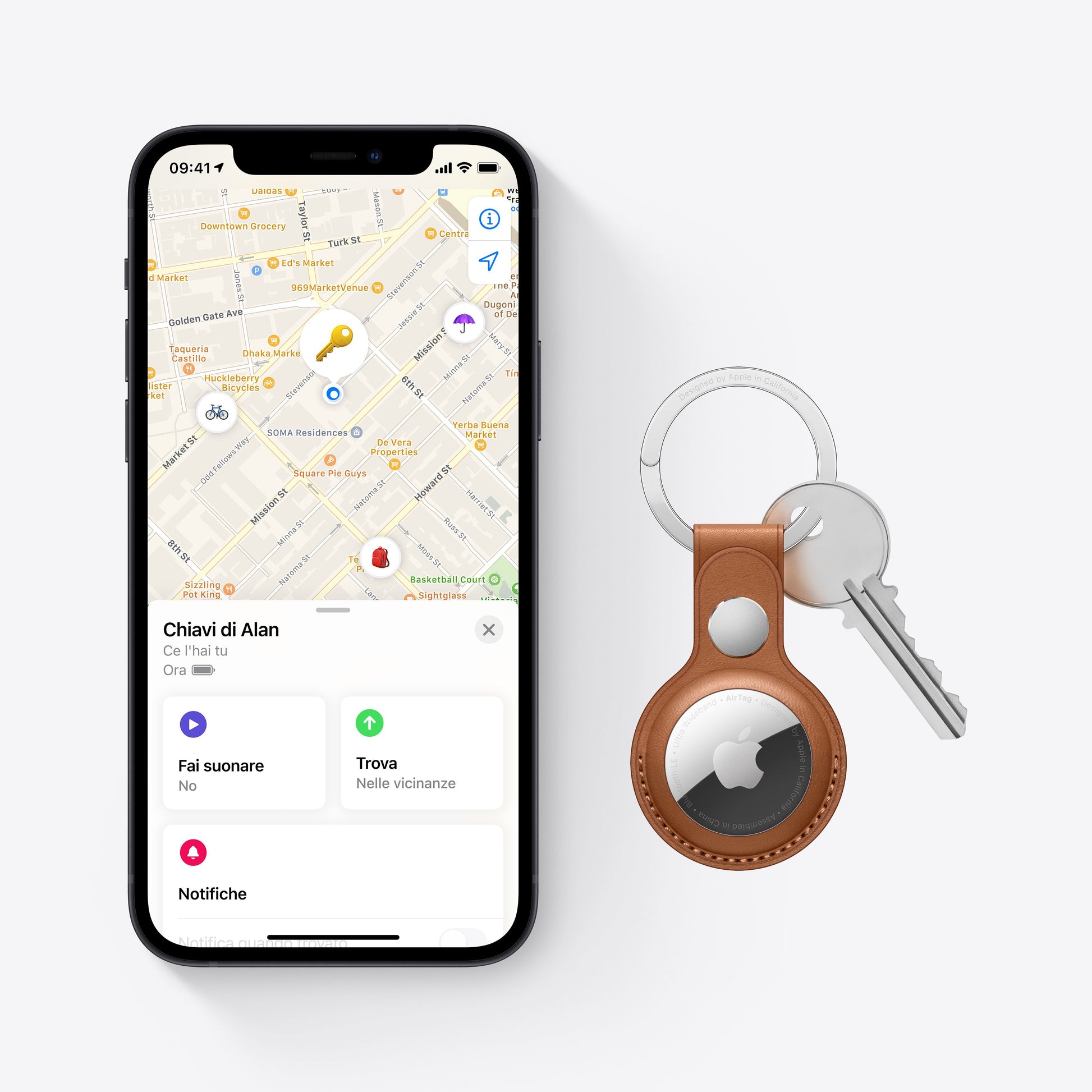 Apple AirTag Articolo Cercatore Argento, Bianco