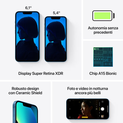 Apple iPhone 13 15,5 cm (6.1") Doppia SIM iOS 17 5G 128 GB Blu