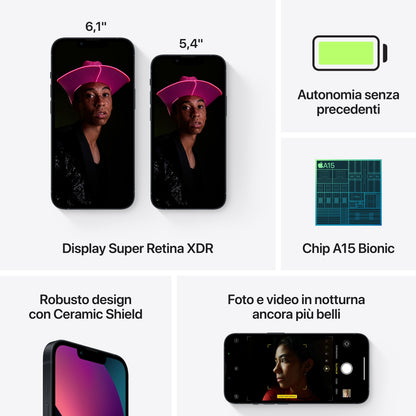 Apple iPhone 13 15,5 cm (6.1") Doppia SIM iOS 17 5G 128 GB Nero