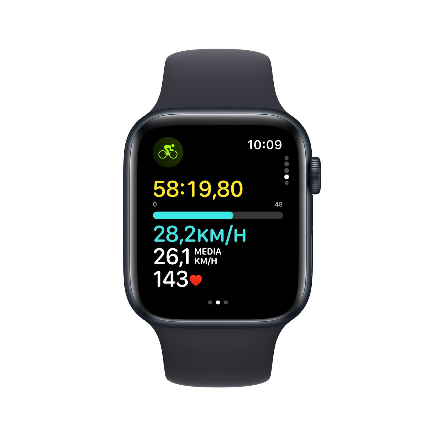 Apple Watch SE OLED 44 mm Digitale 368 x 448 Pixel Touch screen 4G Nero Wi-Fi GPS (satellitare)