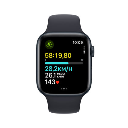 Apple Watch SE OLED 44 mm Digitale 368 x 448 Pixel Touch screen 4G Nero Wi-Fi GPS (satellitare)