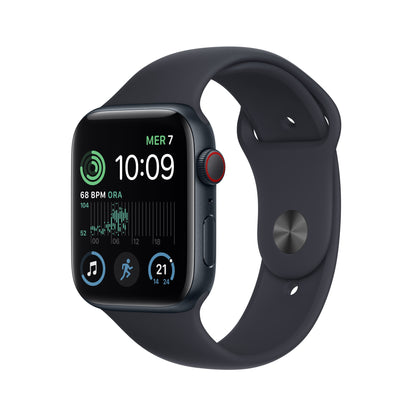 Apple Watch SE OLED 44 mm Digitale 368 x 448 Pixel Touch screen 4G Nero Wi-Fi GPS (satellitare)