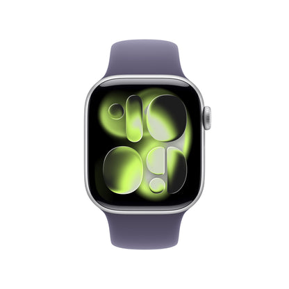 Apple Watch Series 11 GPS 42mm Cassa Alluminio Argento con Sport Band Viola Nebbia - S/M