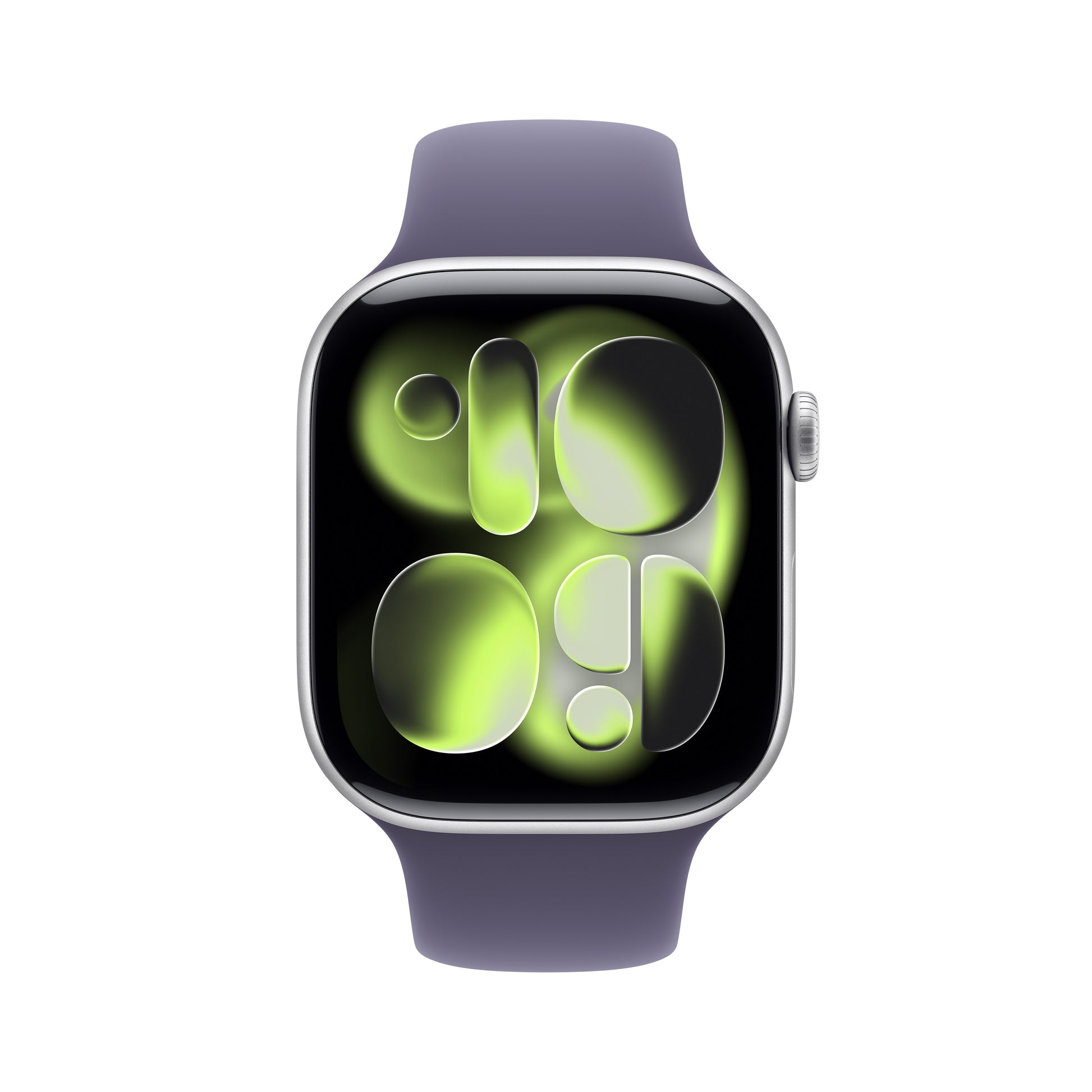 Apple Watch Series 11 GPS 46mm Cassa Alluminio Argento con Sport Band Viola Nebbia - M/L