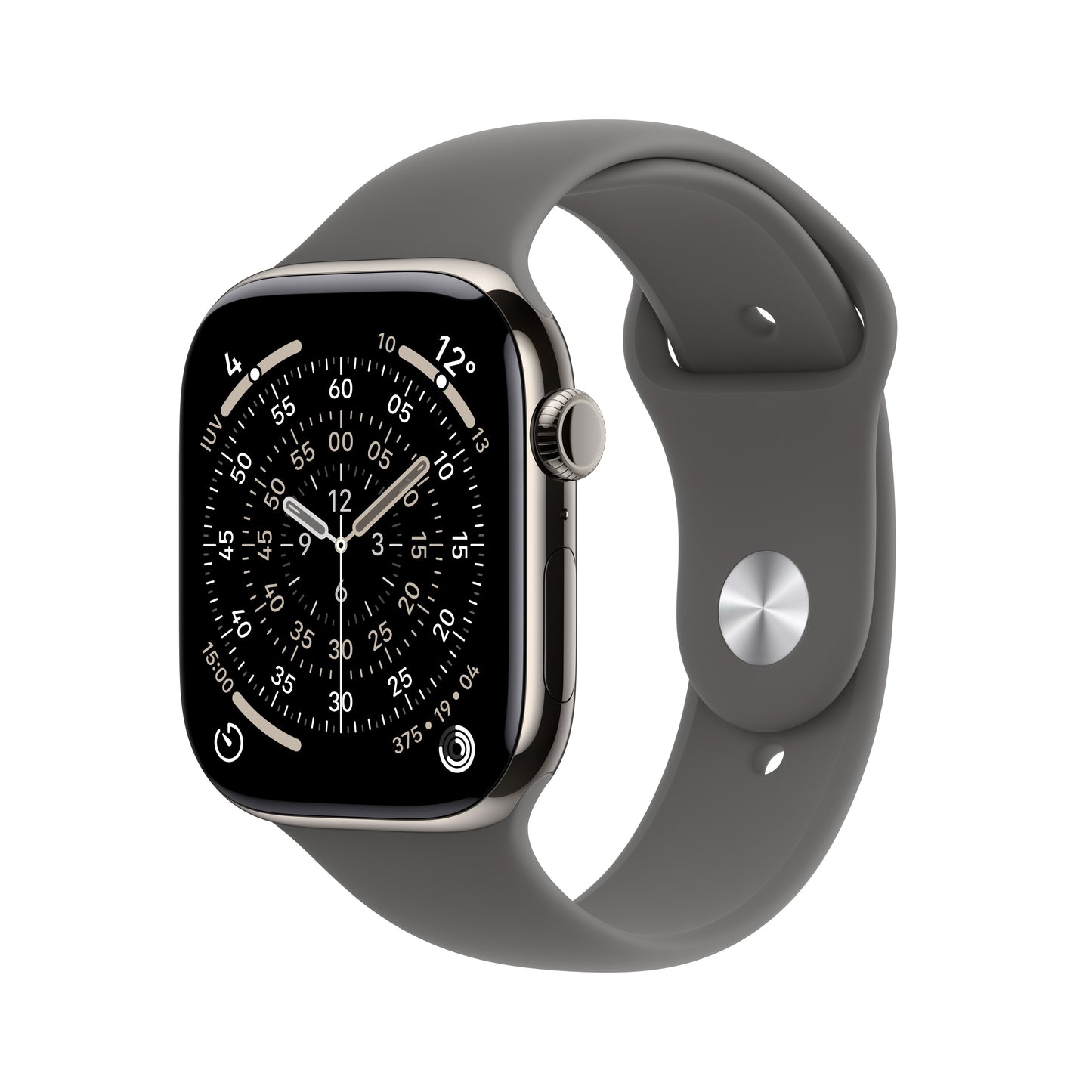 Apple Watch Series 11 GPS + Cellular 42mm Cassa Titanio con Band Grigio Pietra - S/M