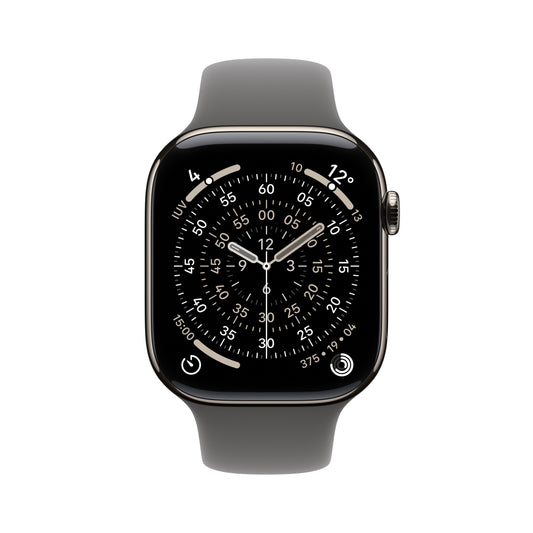 Apple Watch Series 11 GPS + Cellular 42mm Cassa Titanio con Band Grigio Pietra - S/M