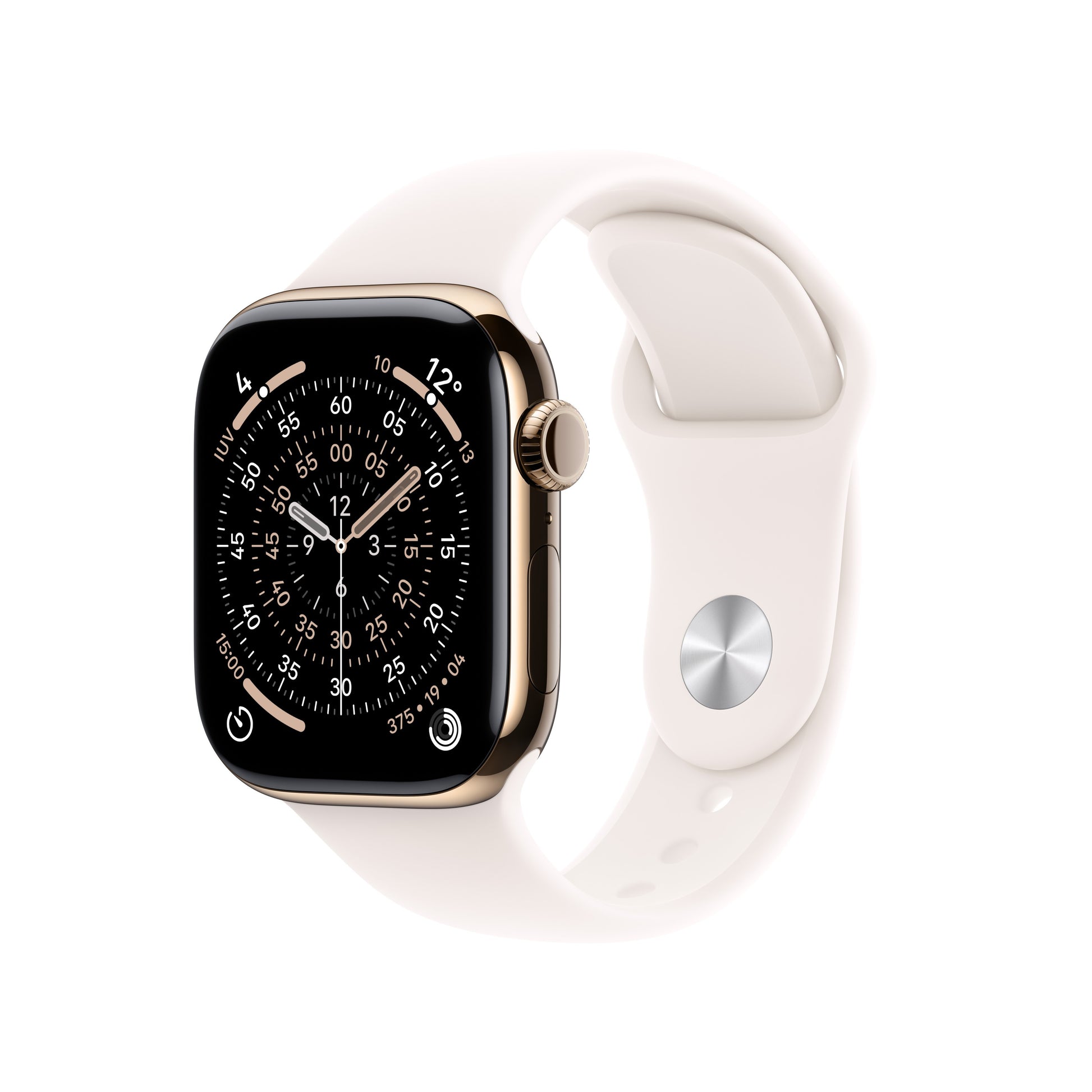Apple Watch Series 11 GPS + Cellular 42mm Cassa Titanio Oro con Band Rosa Fard - S/M