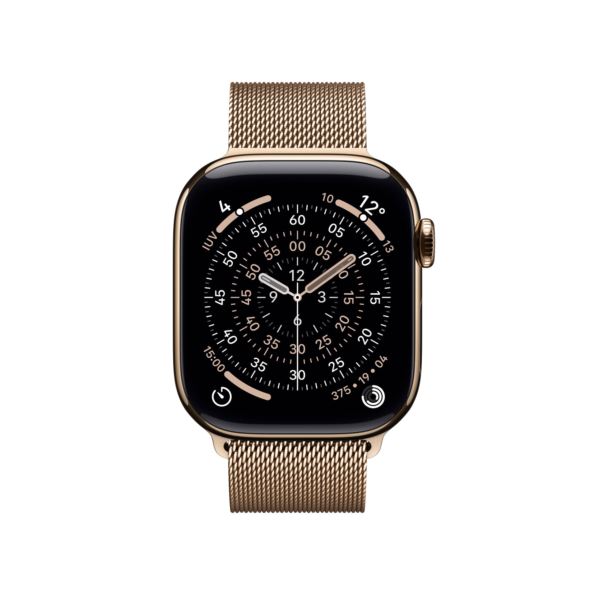 Apple Watch Series 11 GPS + Cellular 42mm Cassa Titanio Oro con Loop in maglia Milanese Oro
