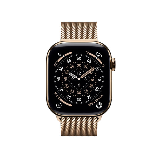 Apple Watch Series 11 GPS + Cellular 42mm Cassa Titanio Oro con Loop in maglia Milanese Oro