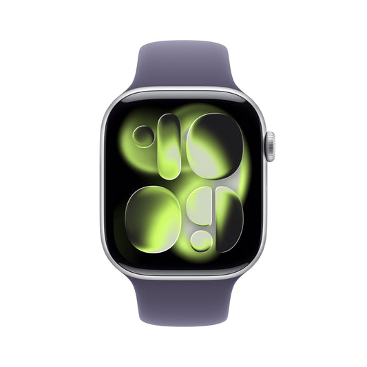 Apple Watch Series 11 GPS + Cellular 46mm Cassa Alluminio Argento con Sport Band Viola Nebbia - S/M