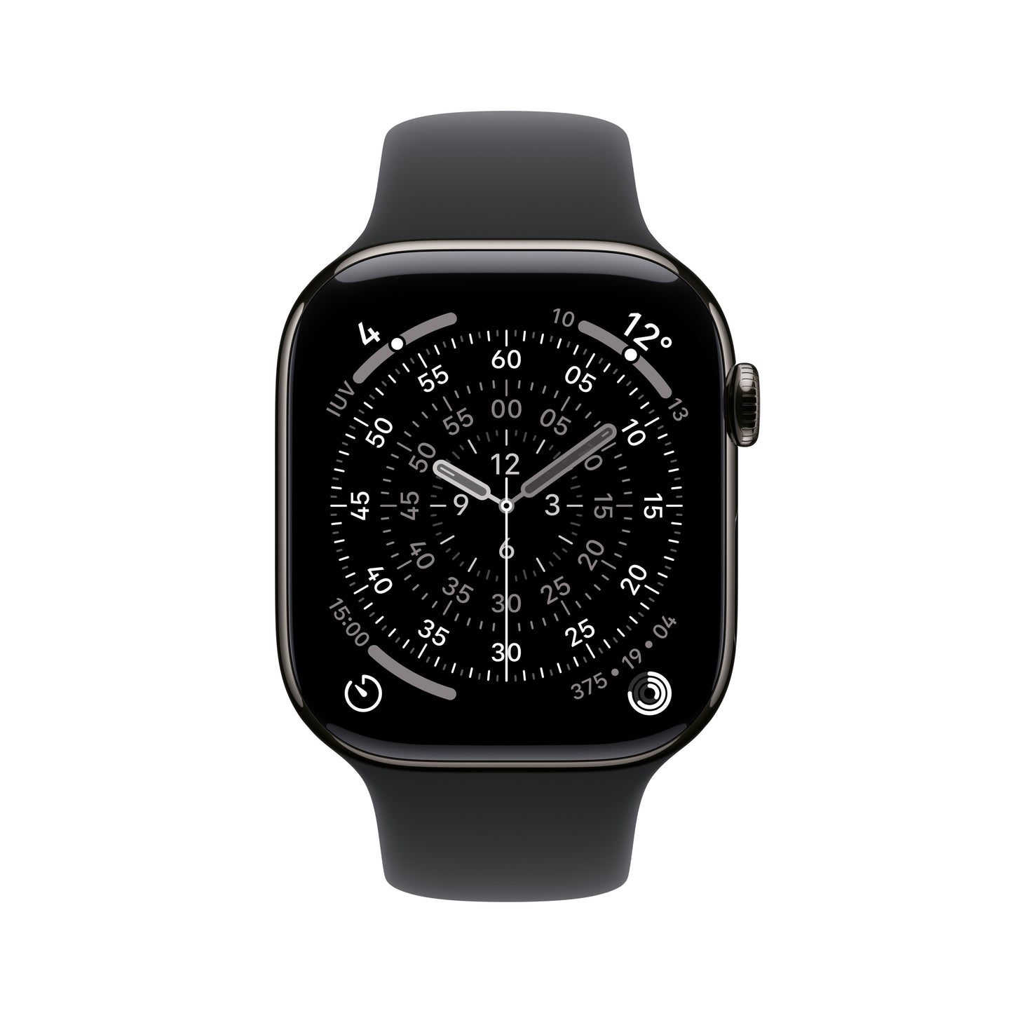 Apple Watch Series 11 GPS + Cellular 46mm Cassa Titanio Ardesia con Sport Band Nero - M/L