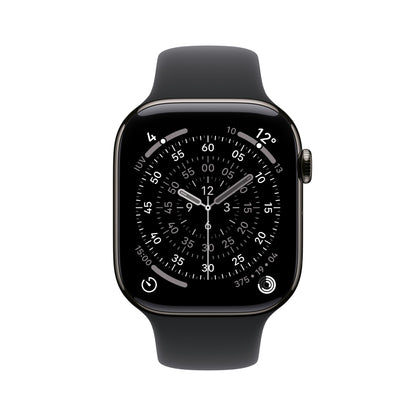 Apple Watch Series 11 GPS + Cellular 46mm Cassa Titanio Ardesia con Sport Band Nero - M/L