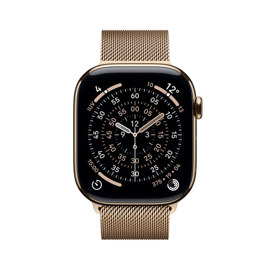 Apple Watch Series 11 GPS + Cellular 46mm Cassa Titanio Oro con Loop in maglia Milanese Oro - M/L