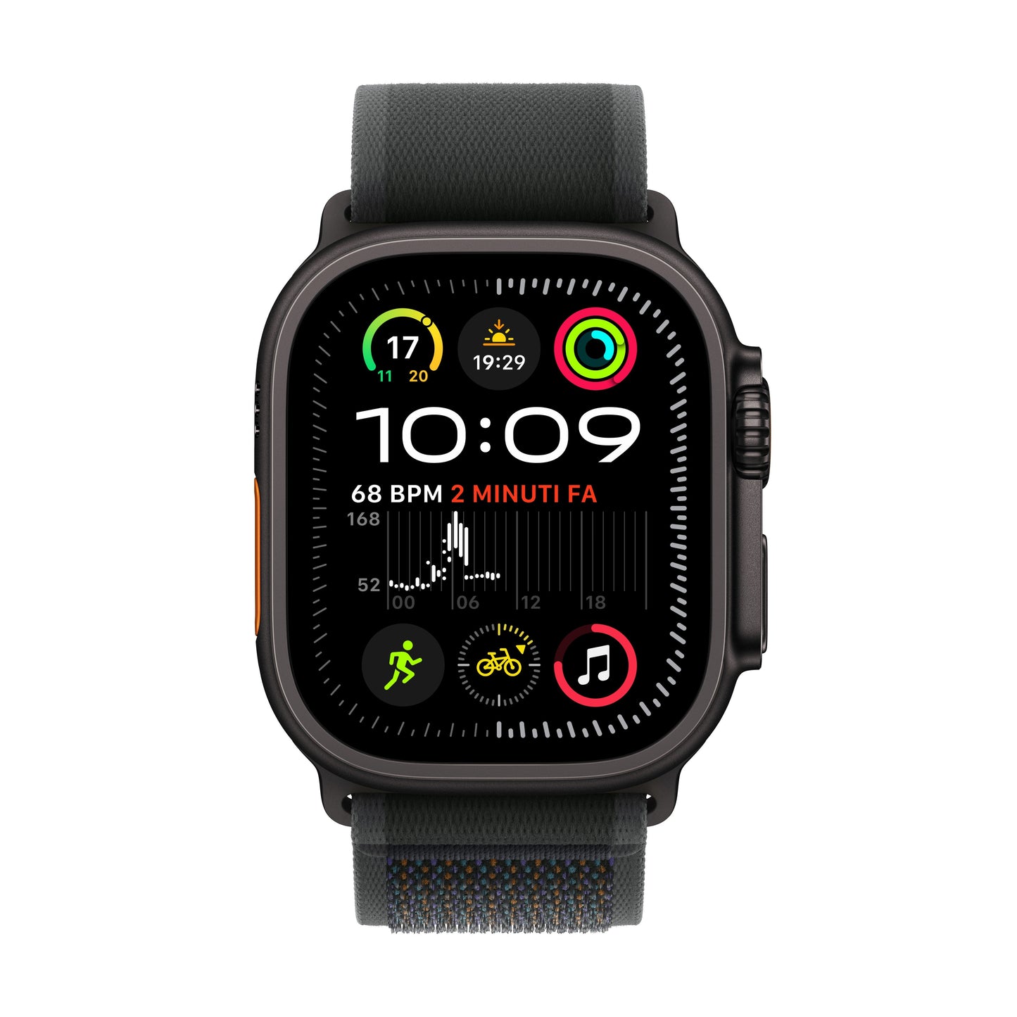 Apple Watch Ultra 2 GPS + Cellular 49mm Cassa Titanio Nero con Nero Trail Loop - S/M