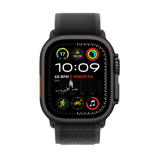 Apple Watch Ultra 2 GPS + Cellular 49mm Cassa Titanio Nero con Nero Trail Loop - S/M