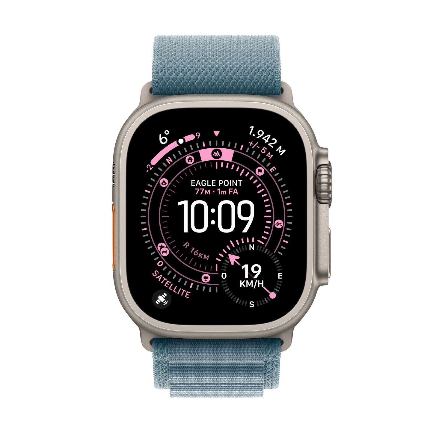 Apple Watch Ultra 3 GPS + Cellular 49mm Cassa Titanio con Alpine Loop Blu Chiaro - Large