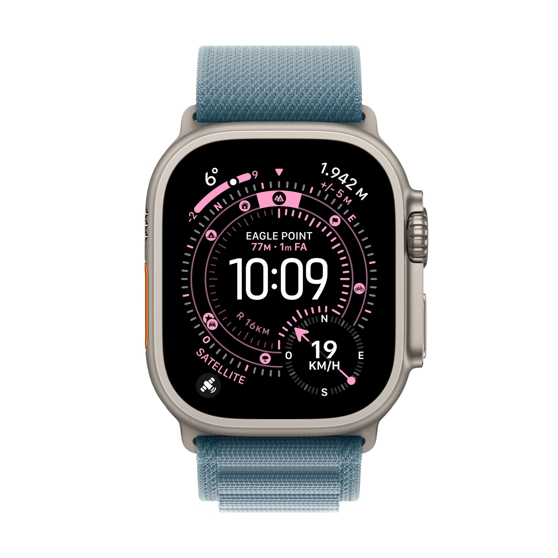 Apple Watch Ultra 3 GPS + Cellular 49mm Cassa Titanio con Alpine Loop Blu Chiaro - Medium