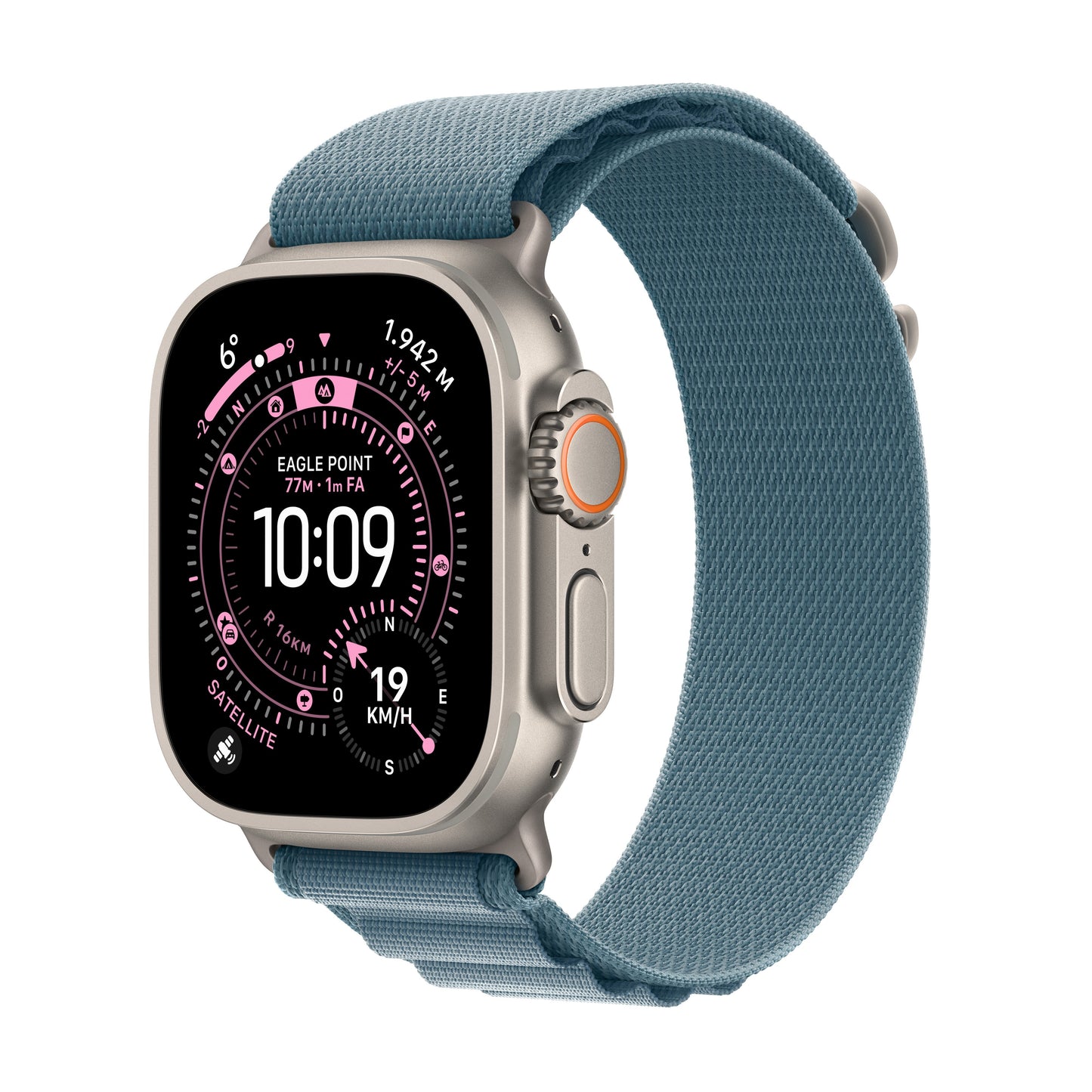 Apple Watch Ultra 3 GPS + Cellular 49mm Cassa Titanio con Alpine Loop Blu Chiaro - Small