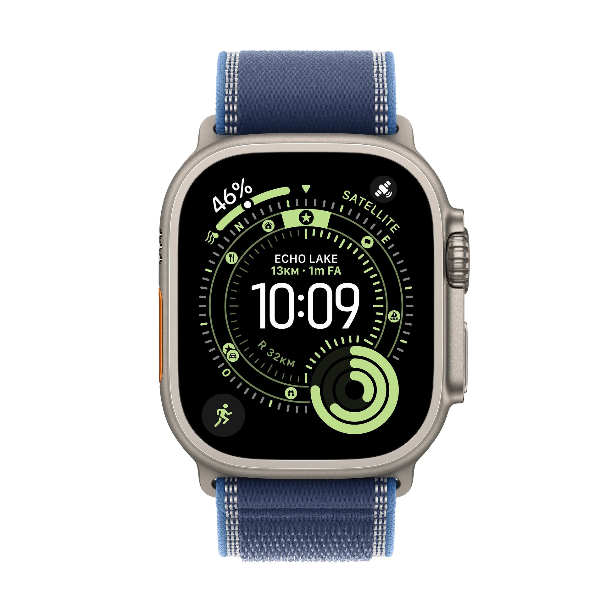 Apple Watch Ultra 3 GPS + Cellular 49mm Cassa Titanio con Trail Loop Blu/Blu Acceso - S/M