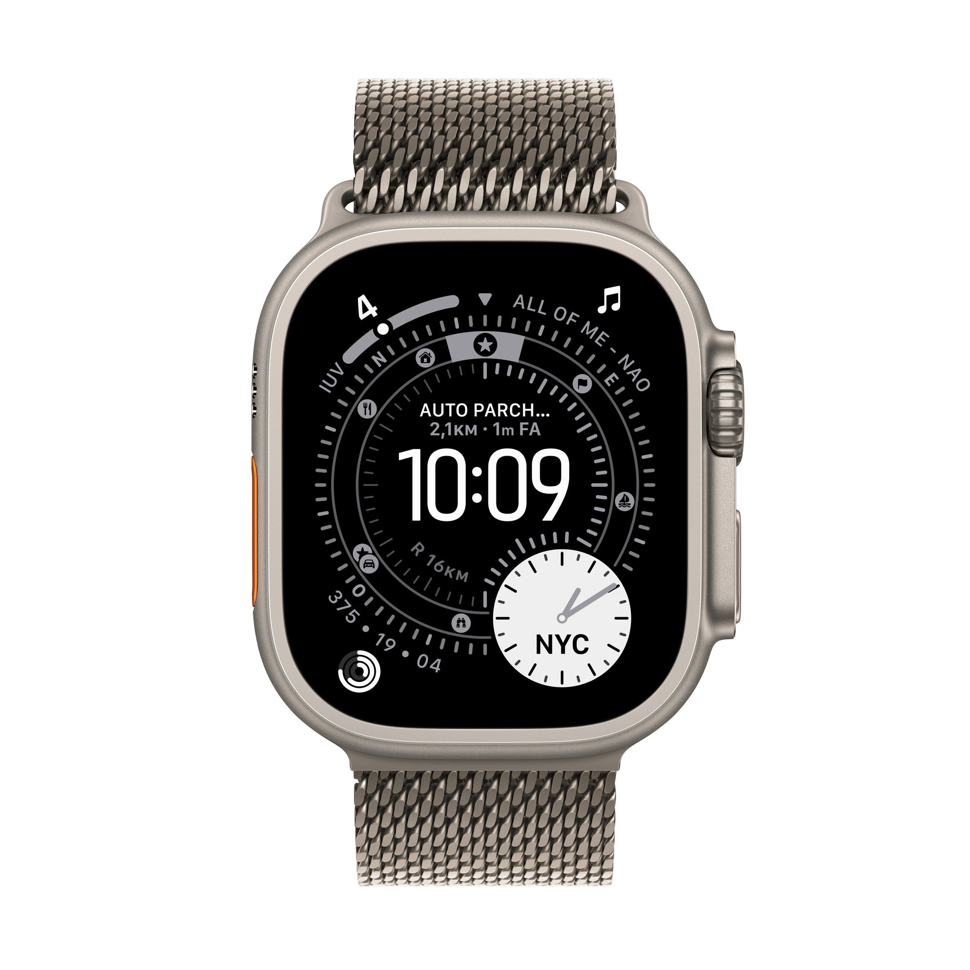 Apple Watch Ultra 3 GPS + Cellular 49mm Cassa Titanio Naturale con Loop in maglia Milanese Titanio - Medium