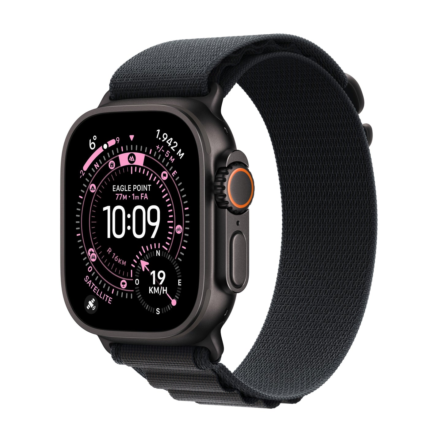 Apple Watch Ultra 3 GPS + Cellular 49mm Cassa Titanio Nero con Alpine Loop Nero- Small