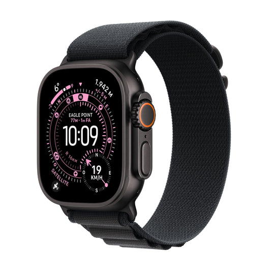 Apple Watch Ultra 3 GPS + Cellular 49mm Cassa Titanio Nero con Alpine Loop Nero- Small