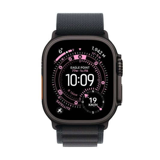 Apple Watch Ultra 3 GPS + Cellular 49mm Cassa Titanio Nero con Alpine Loop Nero- Small