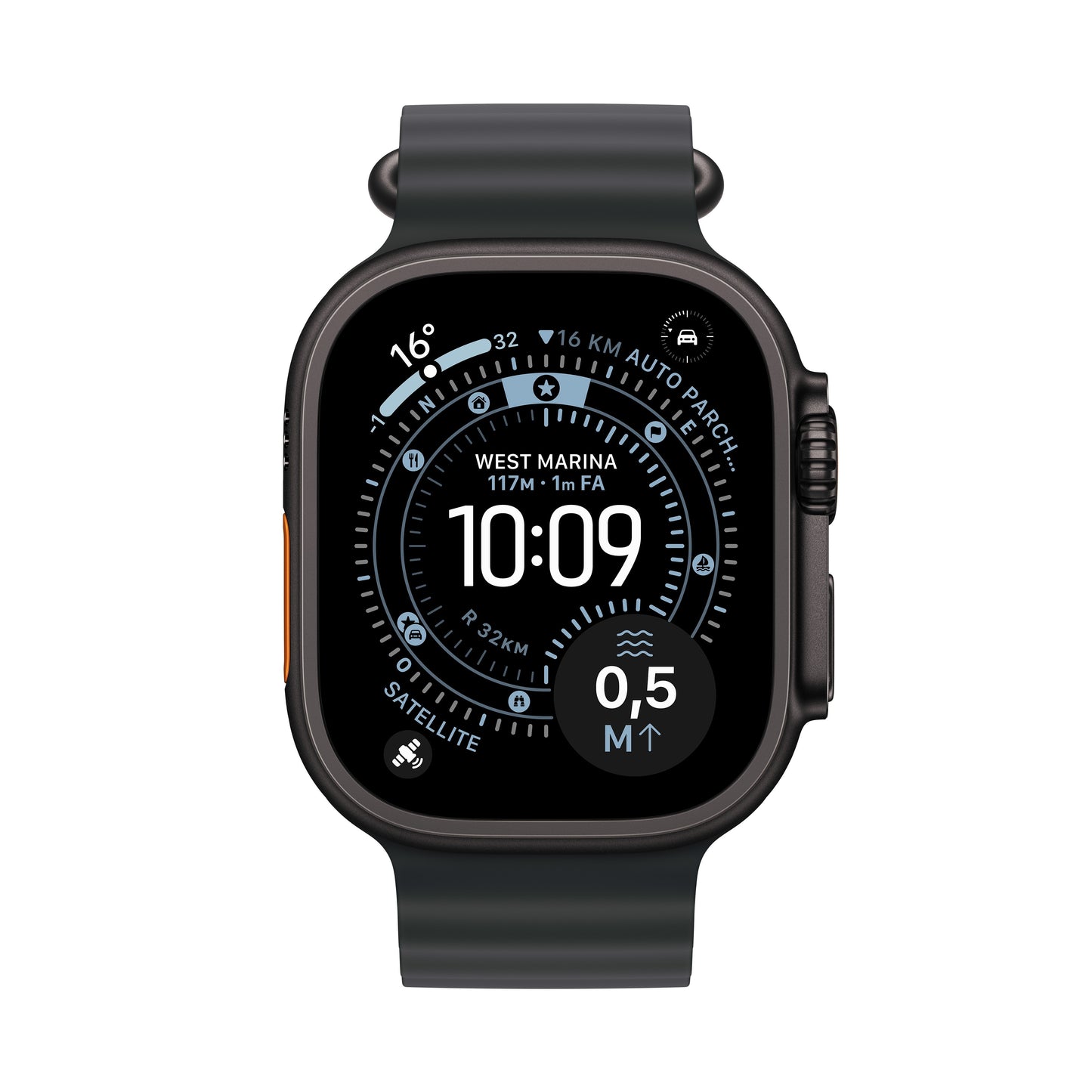 Apple Watch Ultra 3 GPS + Cellular 49mm Cassa Titanio Nero con Band Ocean Nero