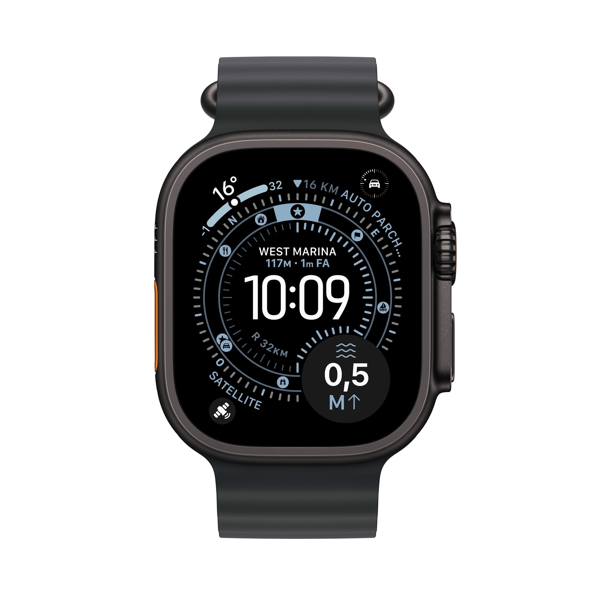 Apple Watch Ultra 3 GPS + Cellular 49mm Cassa Titanio Nero con Band Ocean Nero