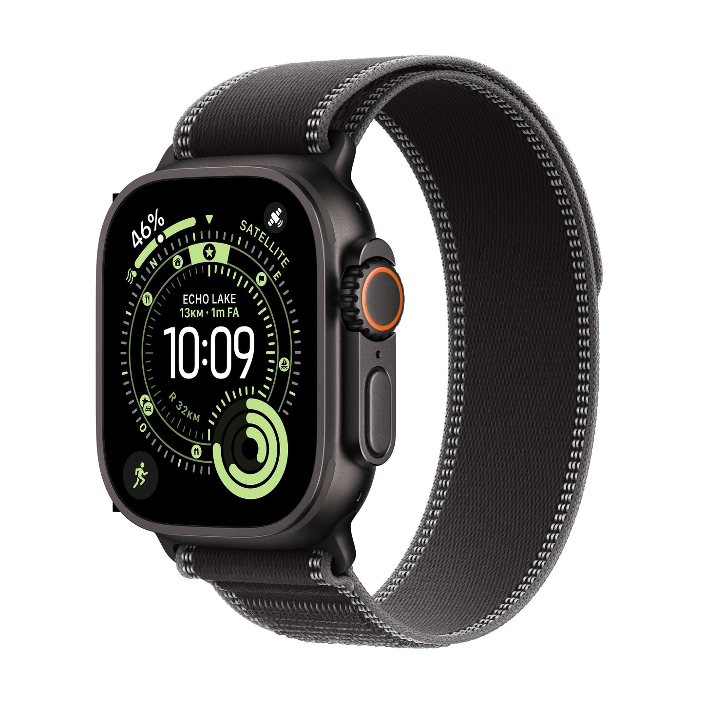 Apple Watch Ultra 3 GPS + Cellular 49mm Cassa Titanio Nero con Trail Loop Terra Cotta - S/M