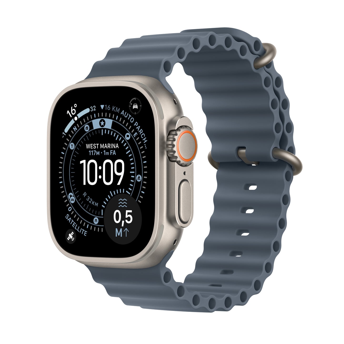 Apple Watch Ultra 3 GPS + Cellular 49mm Cassa Titanio with Anchor Blue Ocean Band
