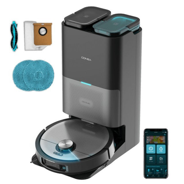 Cecotec Conga 20090 ProAI InfinitySoap Cut&Spa 3 L Senza sacchetto Nero, Argento