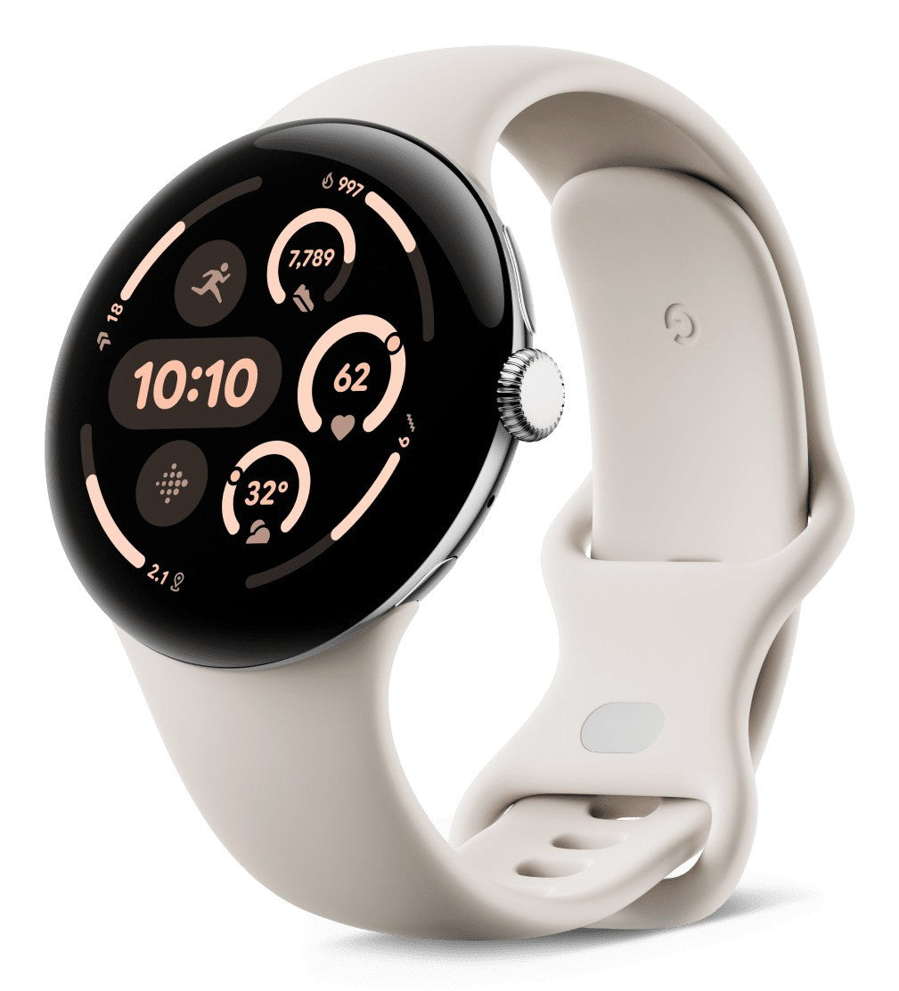Google Pixel Watch 3 AMOLED 45 mm Digitale Touch screen Argento Wi-Fi GPS (satellitare)