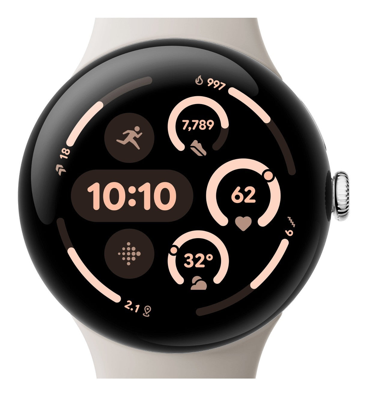 Google Pixel Watch 3 AMOLED 45 mm Digitale Touch screen Argento Wi-Fi GPS (satellitare)