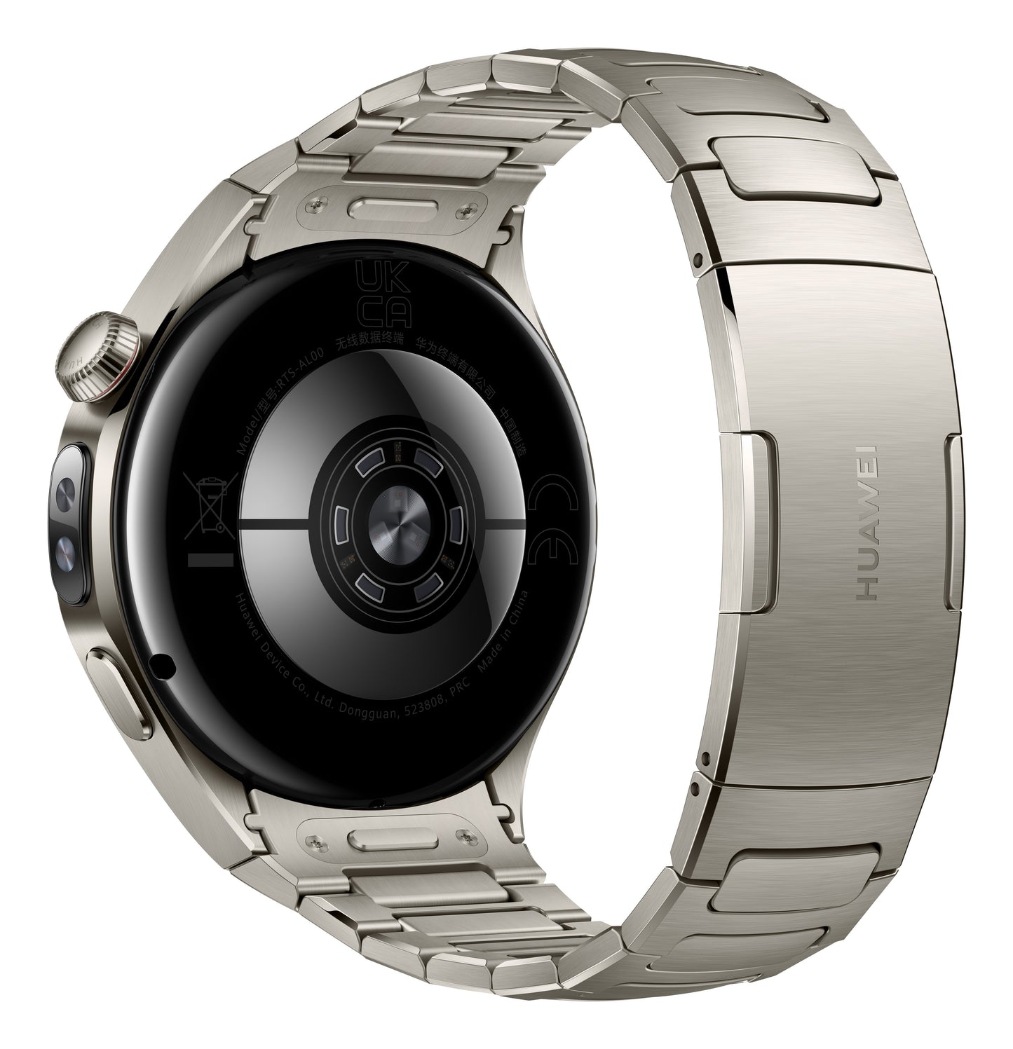 Huawei WATCH 5 (46 mm), cassa in titanio aerospaziale e cinturino in titanio. Compatibile con iOS e Android e chiamate E-sim