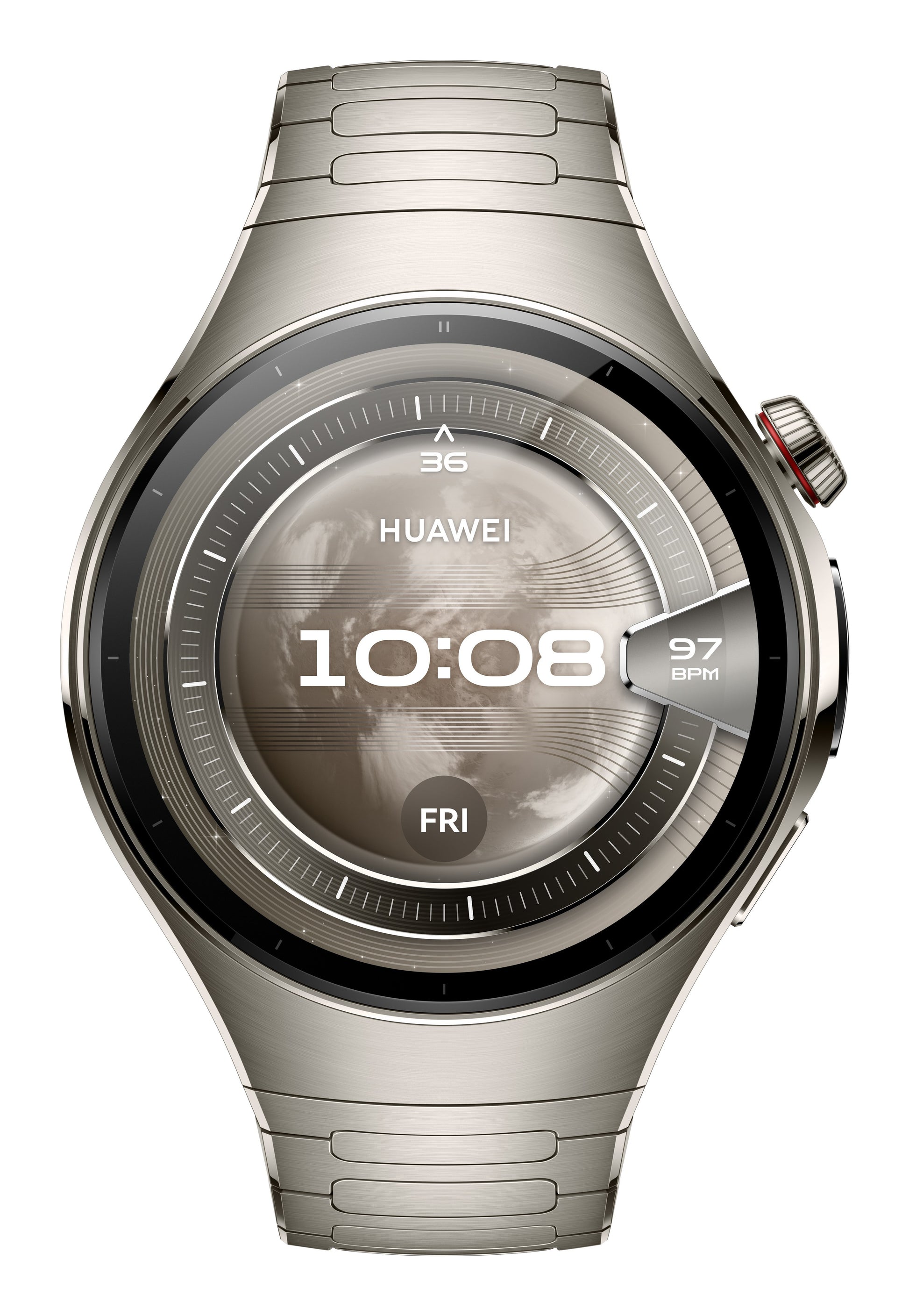 Huawei WATCH 5 (46 mm), cassa in titanio aerospaziale e cinturino in titanio. Compatibile con iOS e Android e chiamate E-sim