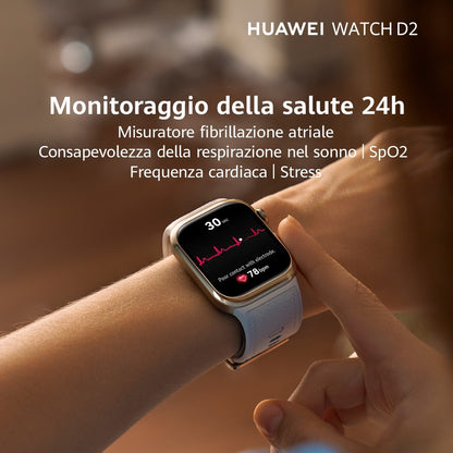 Huawei Watch D2, smartwatch compatibile con iOS e Android. Versione con cinturino nero.