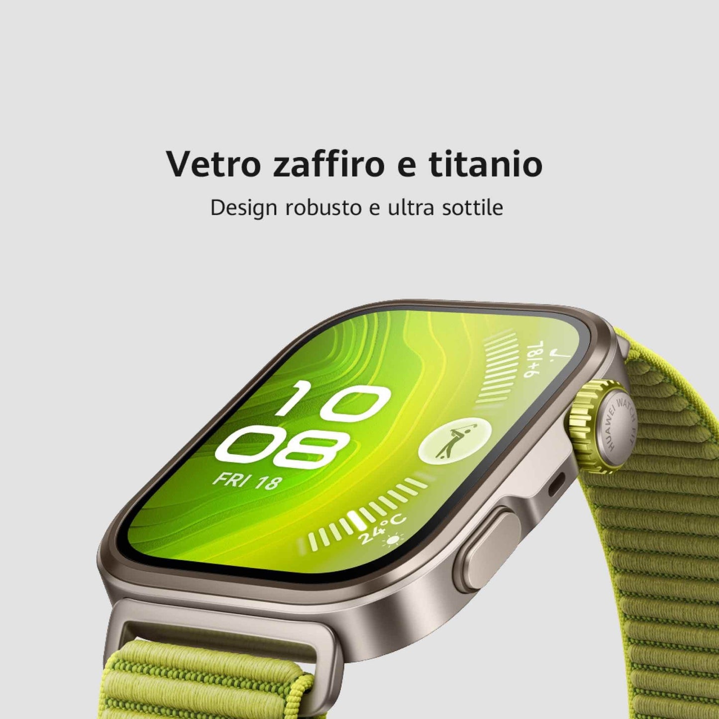 Huawei WATCH FIT 4 Pro, vetro zaffiro, cassa in titanio e cinturino nero. Fino a 10 giorni di autonomia e compatibile con iOS e