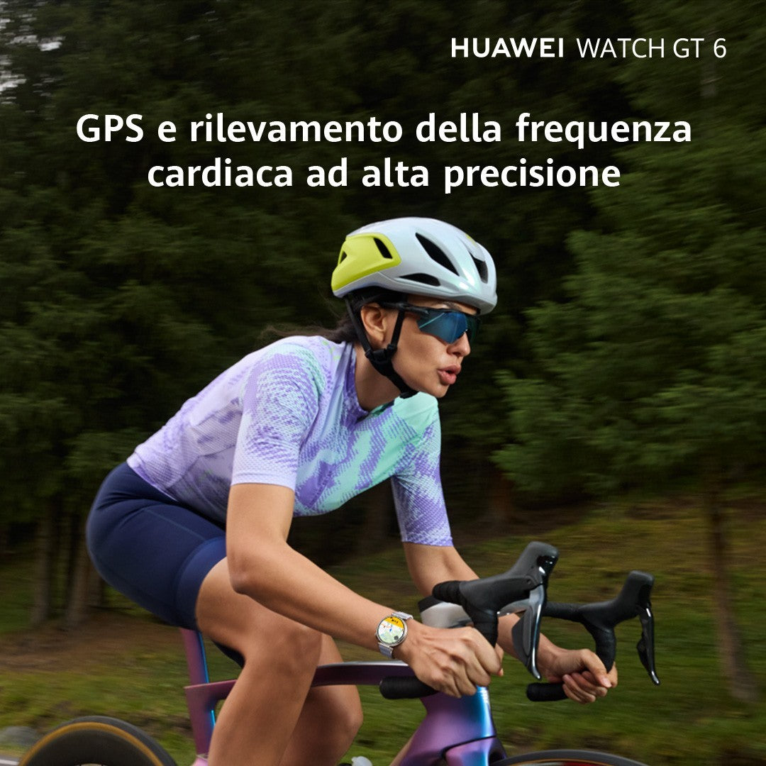 Huawei WATCH GT6, Cassa 41mm in acciaio inossidabile e cinturino oro. Compatibile con iOS e Android. Fino a 14 giorni di