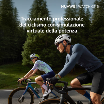 Huawei WATCH GT6, Cassa 41mm in acciaio inossidabile e cinturino viola. Compatibile con iOS e Android. Fino a 14 giorni di