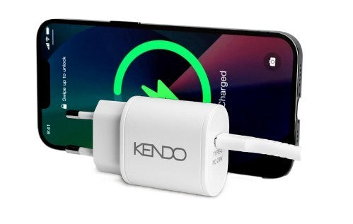 Kendo KDOTR1CPD20W Caricabatterie per dispositivi mobili Smartphone Bianco AC Ricarica rapida Interno