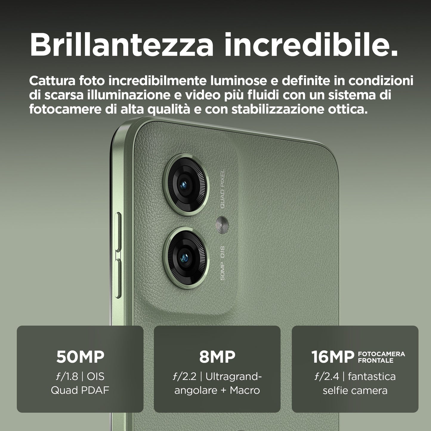 Motorola moto g55 5G 16,5 cm (6.49") Doppia SIM Android 14 USB tipo-C 8 GB 256 GB 5000 mAh Verde