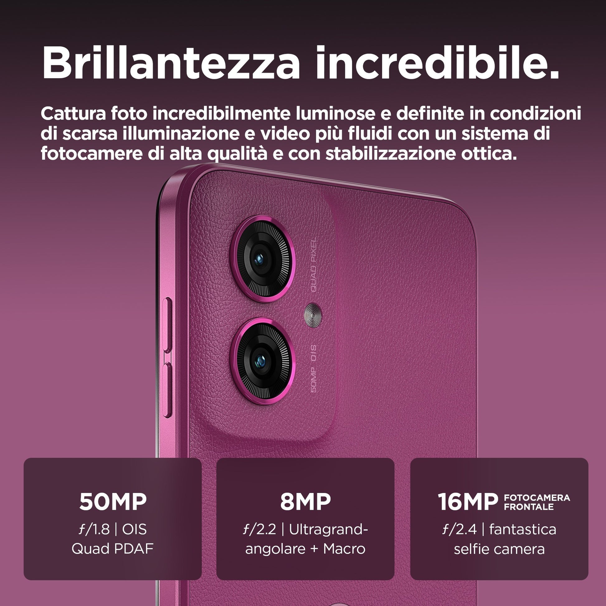 Motorola moto g55 5G 16,5 cm (6.49") Doppia SIM Android 14 USB tipo-C 8 GB 256 GB 5000 mAh Viola